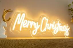 Marco Paul Neon LED 'Merry Christmas Sign in Clear - thumbnail 1