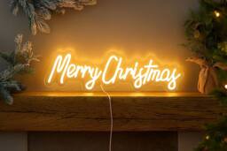 Marco Paul Neon LED 'Merry Christmas Sign in Clear - thumbnail 4