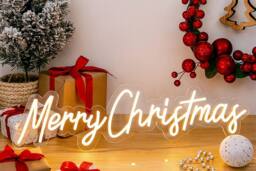 Marco Paul Neon LED 'Merry Christmas Sign in Clear - thumbnail 5