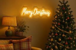 Marco Paul Neon LED 'Merry Christmas Sign in Clear - thumbnail 7