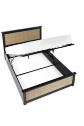 Julian Bowen Padstow Rattan Effect Ottoman Storage Bed in Black - Size: King - thumbnail 4