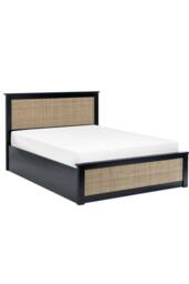 Julian Bowen Padstow Rattan Effect Ottoman Storage Bed in Black - Size: King - thumbnail 3