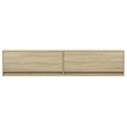Berkfield Home TV Wall Cabinet with LED Sonoma Oak 180x31x38 cm in Brown - Size: 180 x 31 x 38 cm - thumbnail 6