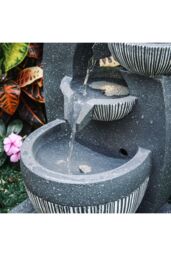 Living and Home Fiber and Resin Outdoor Garden Water Fountain in Natural - thumbnail 5