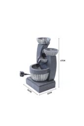 Living and Home Fiber and Resin Outdoor Garden Water Fountain in Natural - thumbnail 4