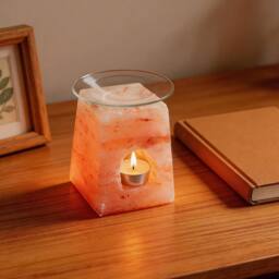 Myga Himalayan Salt Tealight Holder - Aroma Diffuser in Orange - thumbnail 4