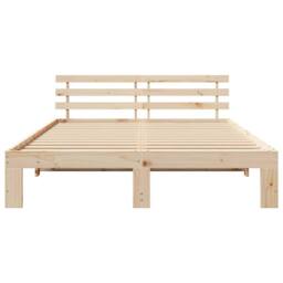 Berkfield Home Pine Wood Bed Frame Natural Solid Pine wood 140 x 200 cm in Light Beige - thumbnail 5