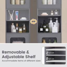 SPETLEK 170cm Cabinet for Living Room Kitchen With 2 Fluted Doors in Grey - Size: 0.5m x 1m - thumbnail 6