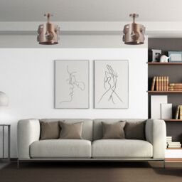 Happy Homewares Contemporary Designer Short Semi Flush Ceiling Rose Light Fitting in Bronze - thumbnail 6