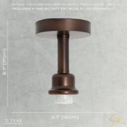 Happy Homewares Contemporary Designer Short Semi Flush Ceiling Rose Light Fitting in Bronze - thumbnail 7