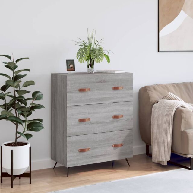 Berkfield Home Chest of Drawers Grey Sonoma 69.5x34x90 cm Engineered Wood - image 1