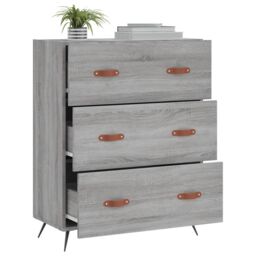 Berkfield Home Chest of Drawers Grey Sonoma 69.5x34x90 cm Engineered Wood - thumbnail 4