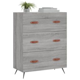 Berkfield Home Chest of Drawers Grey Sonoma 69.5x34x90 cm Engineered Wood - thumbnail 3