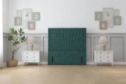 "Sloomy Somerset Plush 54"" Floor Standing Headboard in Emerald - Size: Double"