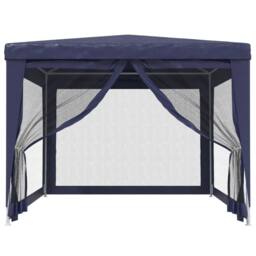 Berkfield Home Party Tent with 4 Mesh Sidewalls Blue 3x4 m HDPE - thumbnail 1