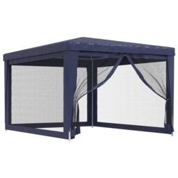 Berkfield Home Party Tent with 4 Mesh Sidewalls Blue 3x4 m HDPE - thumbnail 3