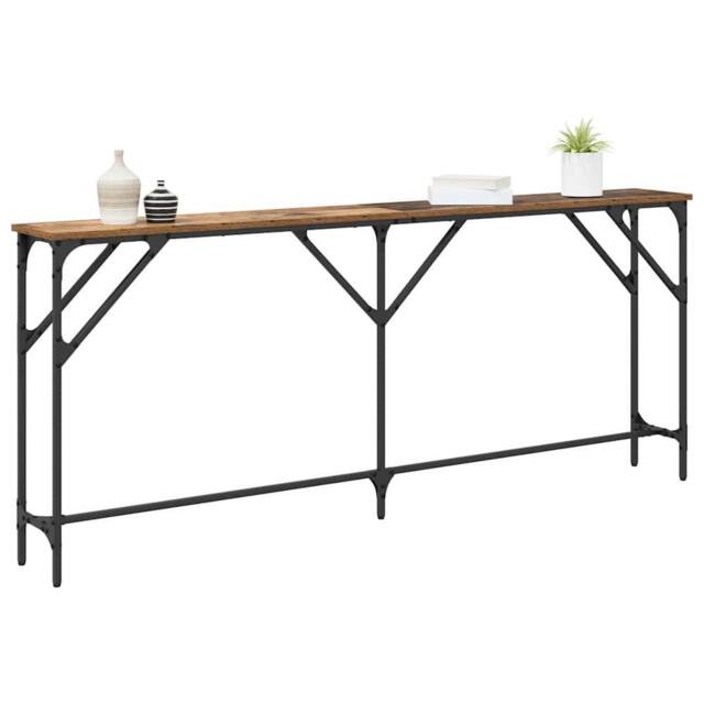 Berkfield Home Table Console Table Old Wood 180x23x75 cm Engineered Wood in Brown - Size: 180 x 23 x 75 cm - image 1