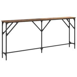 Berkfield Home Table Console Table Old Wood 180x23x75 cm Engineered Wood in Brown - Size: 180 x 23 x 75 cm - thumbnail 7