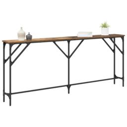 Berkfield Home Table Console Table Old Wood 180x23x75 cm Engineered Wood in Brown - Size: 180 x 23 x 75 cm - thumbnail 1