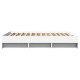 Berkfield Home Bed Frame Frame White 120x190 cm Small Double Wood - thumbnail 6