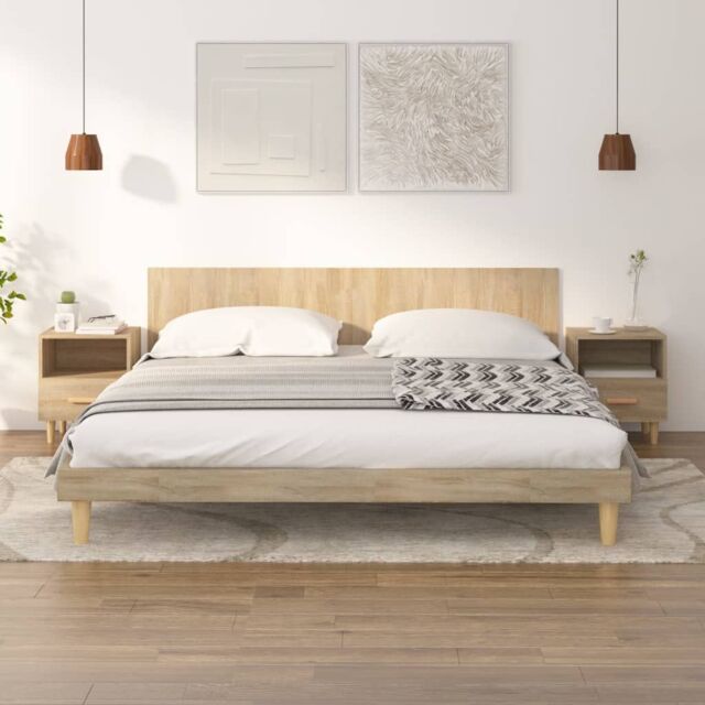 Berkfield Home Bedside Cabinets 2 pcs Sonoma Oak 40x35x47 cm in Brown - Size: 40 x 35 x 47 cm - image 1