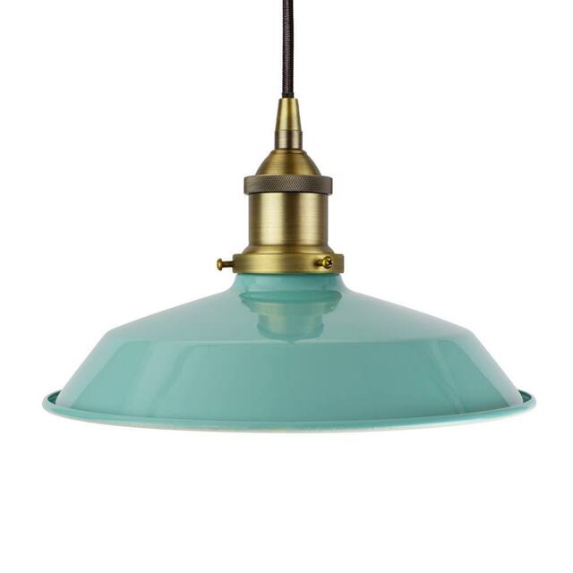 SE Home Duck Egg Blue Small Trinity Metal Pendant Light - Matt Antique Brass - image 1