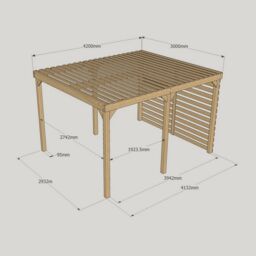 Rutland County Garden Furniture Ltd Shade Pergola - Wood - L300 x W420 x H270 cm - Rustic Brown - thumbnail 5