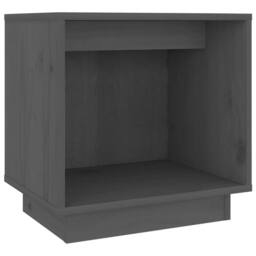 Berkfield Home Elegant Bedside Cabinet Grey 40x30x40 cm Solid Wood Pine - Size: 40 x 30 x 40 cm - thumbnail 3
