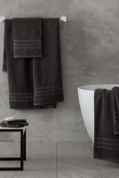 Catherine Lansfield 'Zero Twist' Cotton Bath Sheet Pair in Grey - thumbnail 4