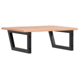 Berkfield Home Elegant Basin Shelf Wall Mounted Steel & Solid Wood Oak in Brown - thumbnail 6