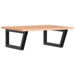 Berkfield Home Elegant Basin Shelf Wall Mounted Steel & Solid Wood Oak in Brown - thumbnail 3