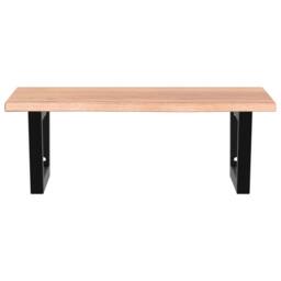 Berkfield Home Elegant Basin Shelf Wall Mounted Steel & Solid Wood Oak in Brown - thumbnail 4