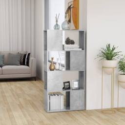 Berkfield Home Book Cabinet Room Divider Concrete Grey 60x24x124.5 cm - thumbnail 2