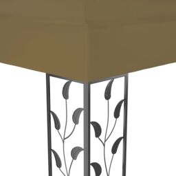 Berkfield Home Gazebo with Double Roof 3x4 m Taupe 180 g/m ² in Beige - thumbnail 5