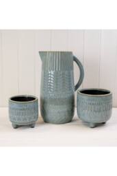 KDMD Ceramic Rustic Blue Vase 32cm - thumbnail 2