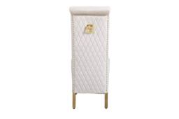 HOME LUXE INTERIOR Pair Of Sofia Beige & Gold Dining Chairs Ring Knocker - Size: 1 Seater - thumbnail 5