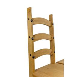 NESTLUNE 2Pcs Solid Pine Slat Back Dining Chairs Home Dining Set in Brown - Size: 100 cm x 100 cm - thumbnail 6