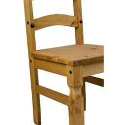 NESTLUNE 2Pcs Solid Pine Slat Back Dining Chairs Home Dining Set in Brown - Size: 100 cm x 100 cm - thumbnail 4