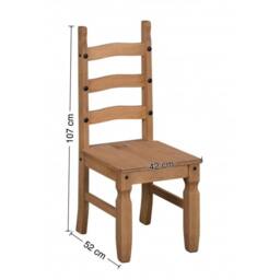 NESTLUNE 2Pcs Solid Pine Slat Back Dining Chairs Home Dining Set in Brown - Size: 100 cm x 100 cm - thumbnail 2