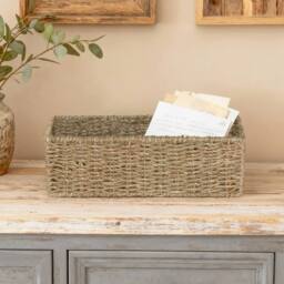 EONLION Space-save Wicker Storage Basket in Brown - Size: 500mm - thumbnail 5