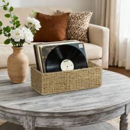EONLION Space-save Wicker Storage Basket in Brown - Size: 500mm - thumbnail 4