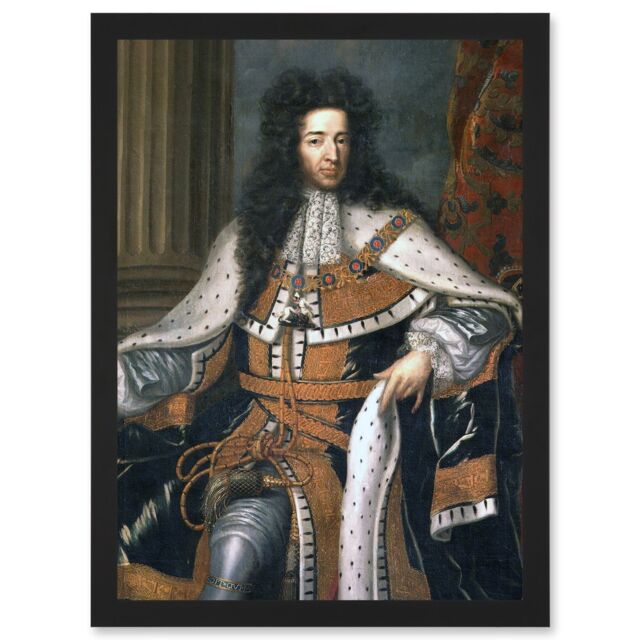 Artery8 Wissing Portrait King William III England Orange Painting Artwork Framed Wall Art Print A4 in Black - image 1