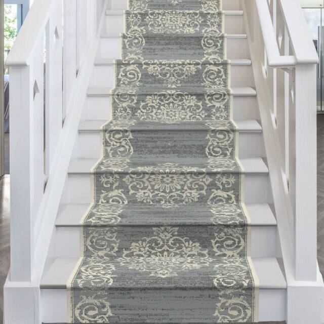 runrug Stair Runner Carpet for Staircases - Soft & Comfy, 9mm - 'Bayeux' in Grey - Size: 70 cm x 480 cm - image 1