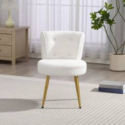 KORVIXA Plush Teddy Dressing Table Stool Bedroom Makeup Seat in White - Size: 100 cm x 100 cm - thumbnail 4