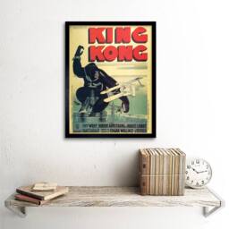 "Artery8 Film Movie King Kong Wray Armstrong French 12x16"" Framed Art Print in Beige - Size: W12"" x H16""" - thumbnail 2