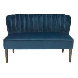 Lemon Pavilion Furniture Bella 2 Seater Sofa - Crushed Velvet - L68 x W130 x H79.5 cm - Blue - Size: 1 Pack