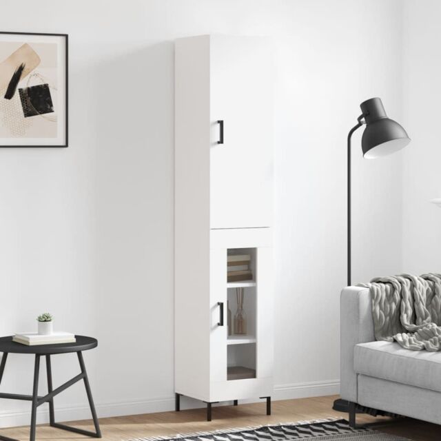 Berkfield Home Highboard White 34.5x34x180 cm Engineered Wood - image 1