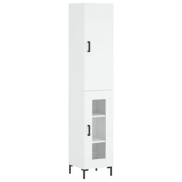 Berkfield Home Highboard White 34.5x34x180 cm Engineered Wood - thumbnail 2