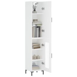 Berkfield Home Highboard White 34.5x34x180 cm Engineered Wood - thumbnail 3