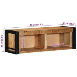 Berkfield Home TV Cabinet 80x30x25 cm Solid Rough Wood Mango in Brown - Size: 80 x 30 x 25 cm - thumbnail 9
